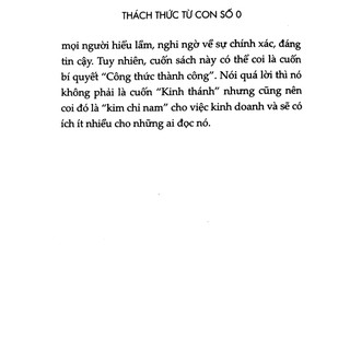 Sách - Thách Thức Từ Con Số 0