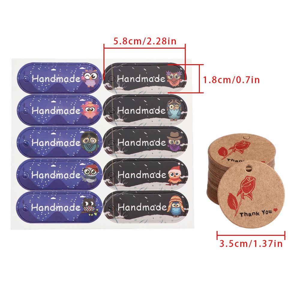 Set 50 / 100 Thẻ Giấy Kraft Treo Quà Tặng Hình Hoa / Động Vật Hoạt Hình Dễ Thương