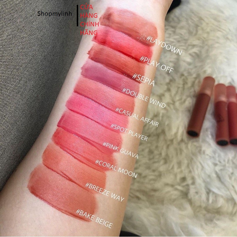 Son Kem Lì, Mịn Mượt Nhẹ Môi 3CE Blur Water Tint 4.6g