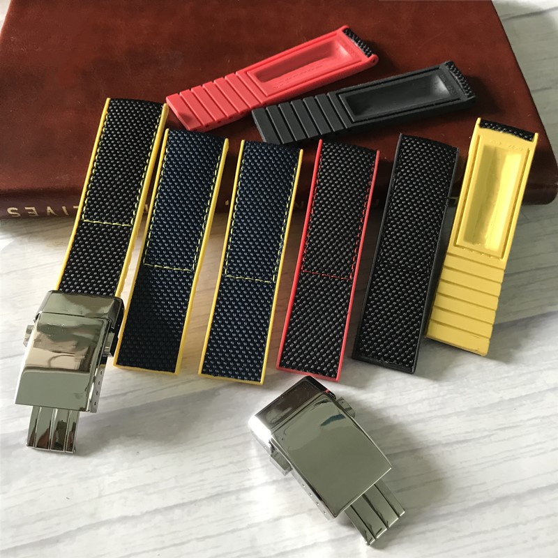 Với Breitling Avengers Ocean Blackbird 22mm Nylon Canvas đồng hồ đeo tay dây đeo bằng vải silicon