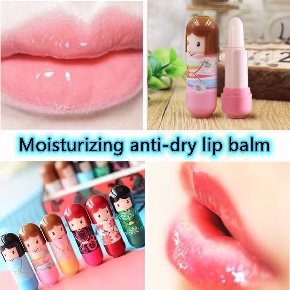 lip balm, cute doll lip balm, botanical lip balm, long lasting anti chapping lip balm, random color