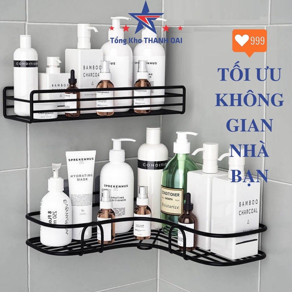 Kệ đựng đồ gia vị nhà bếp đa năng treo tường kệ đựng đồ nhà tắm tiện dụng không cần khoan vít