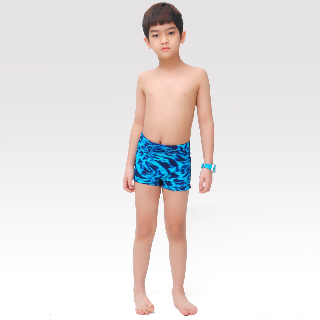 [Mã BMBAU50 giảm 7% đơn 99K] Quần bơi bé trai Narsis KQ0001 đen phối vân xanh dương