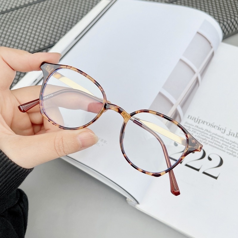 Mắt Kính Gọng Gỗ Tròn TR90 Chống Ánh Sáng Xanh Thời Trang