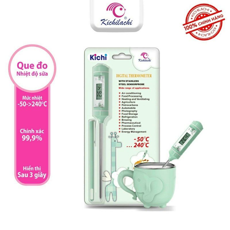 Nhiệt kế đo nước, đo sữa kichi chính hãng