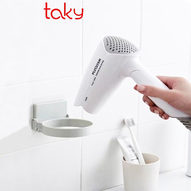 Giá Để Máy Sấy Tóc - Taky, Dán Tường, Tiện Dụng, Sử Dụng Miếng Dán Siêu Chắc Chắn, Không Khoan Đục Tường, 4021