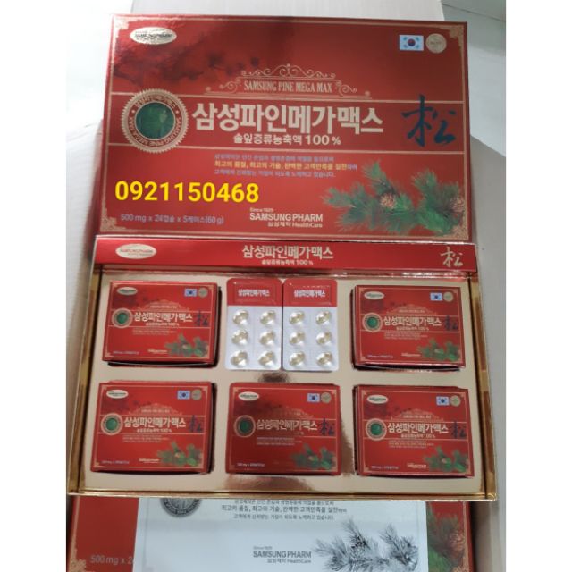 Sét tinh dầu thông đỏ 120 viên