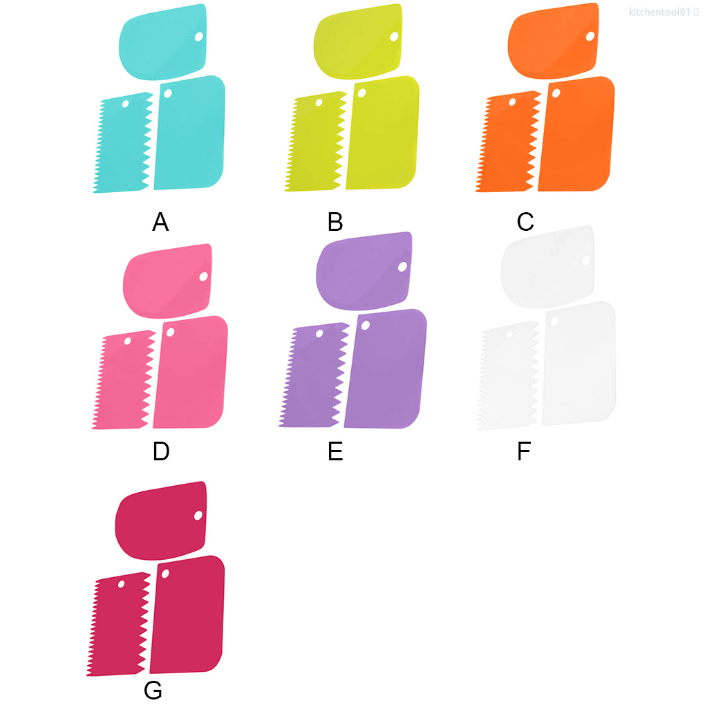 Bộ 3 Dụng Cụ Vét Kem Làm Bánh Màu Xanh Dương Bằng Nhựa Diy 01