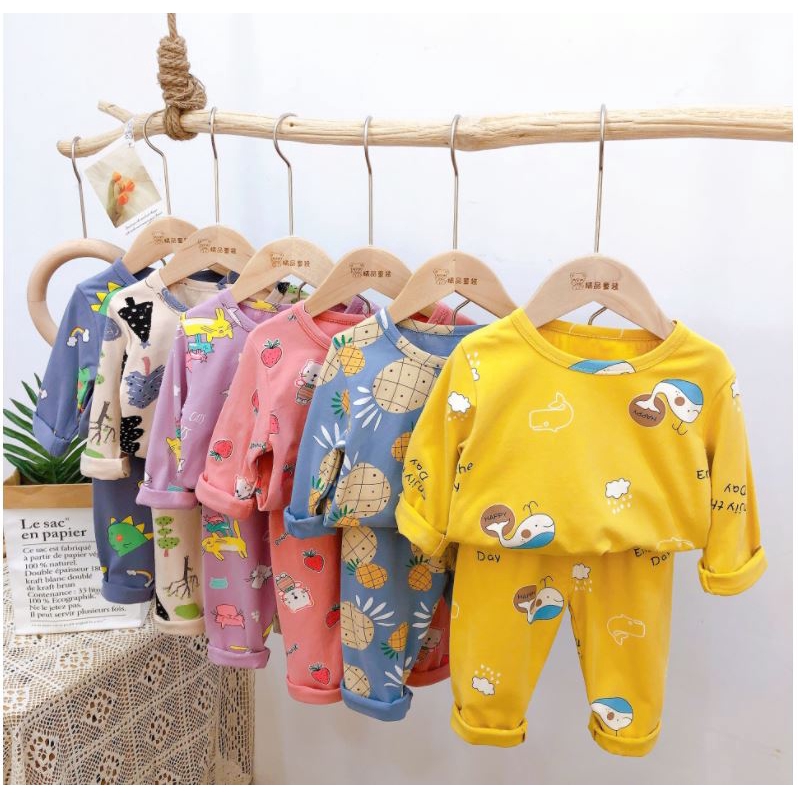 Đồ bộ quần áo dài tay cho bé chất cotton 4 chiều QATE614