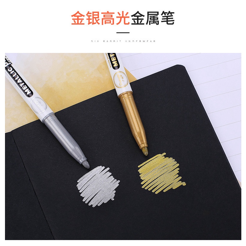 Bút nhũ metallic màu vàng, bạc ngòi to MODINA siêu bền và nhiều mực