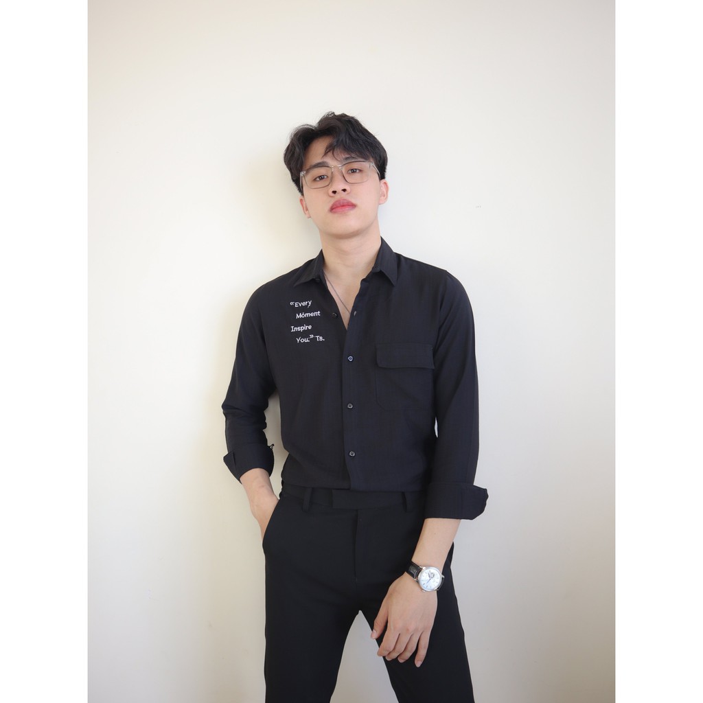 Áo sơ mi nam nữ unisex tay dài kiểu dáng Hàn Quốc hợp thời trang nam tính dễ phối đồ | BigBuy360 - bigbuy360.vn