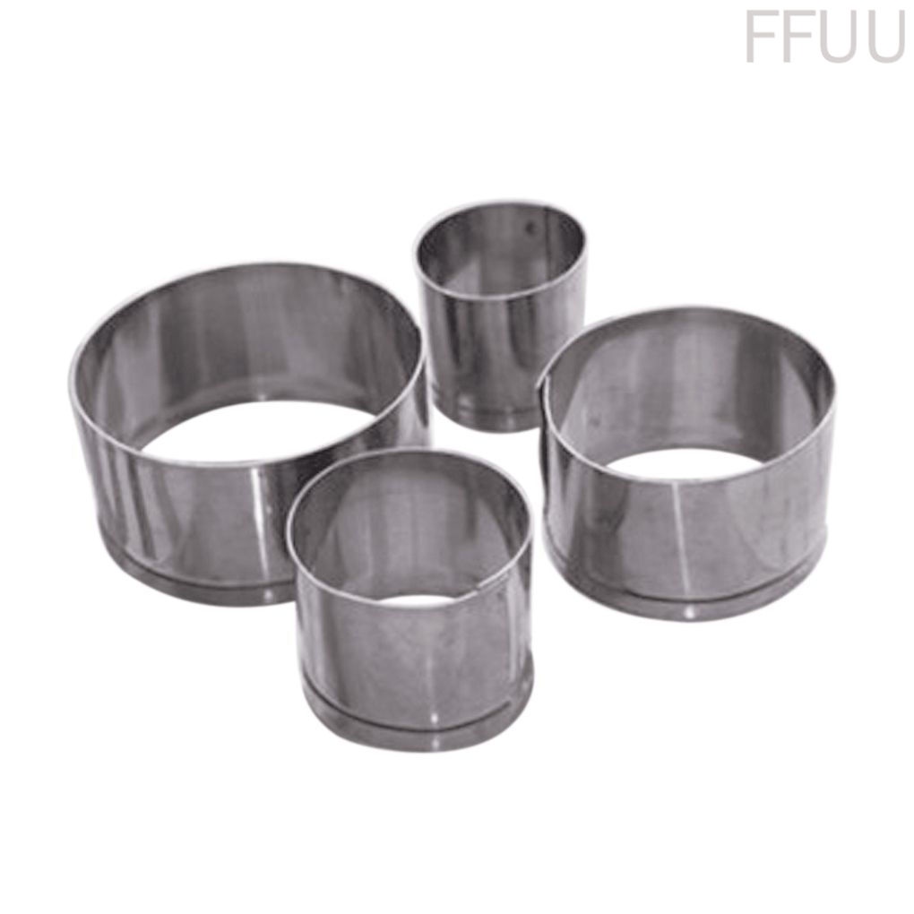 Set 4 Khuôn Cắt Bánh Hình Tròn Bằng Thép Không Gỉ Tiện Dụng