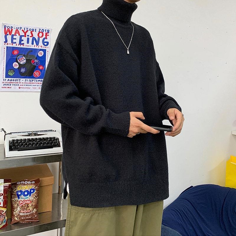 Áo sweater cổ lọ dáng rộng nhiều màu sắc tùy chọn phong cách Hàn Quốc thời trang thu đông dành cho nam