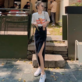 Chân váy jean Lưng Cao Thời Trang Cho Nữ Váy