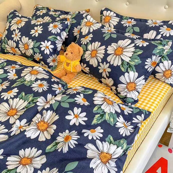 Bộ Chăn Ga Cotton Poly Emmidecor Mẫu hoa xuyến chi