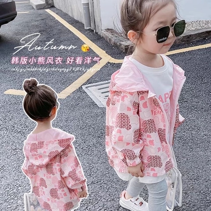 Áo khoác gió phong cách Hàn Quốc cho bé gái