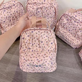 Balo cho bé đi học, đi chơi, cặp sách Zara họa tiết thỏ hồng dễ thương