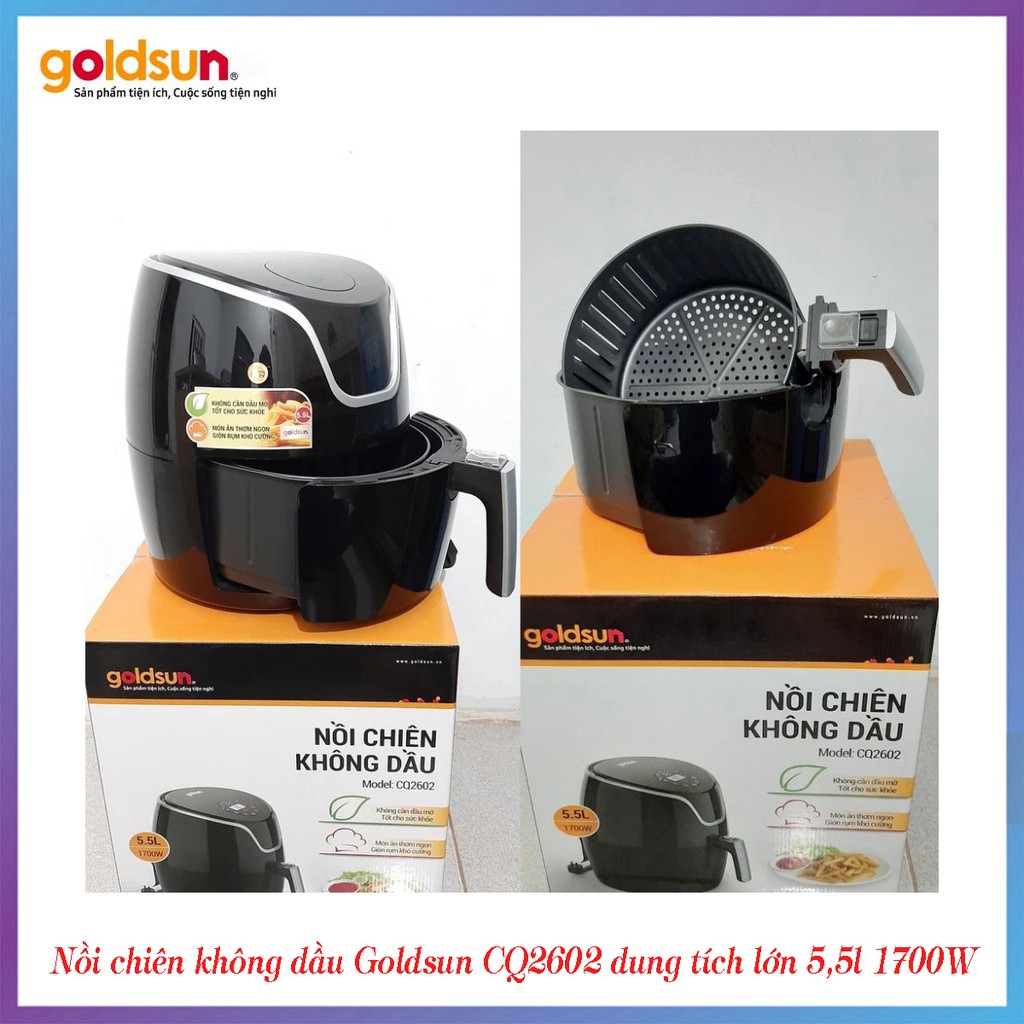 Nồi Chiên Không Dầu Goldsun CQ2602 5,5lít 1700W Chính Hãng