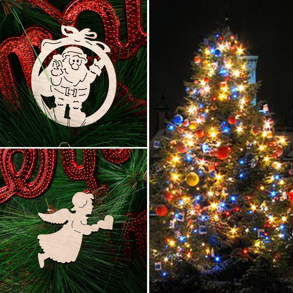 GOGOUP Bộ 15 Miếng Gỗ Hình Bông Tuyết Trang Trí Giáng Sinh