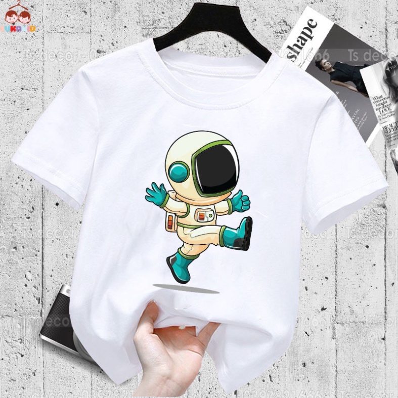 Áo thun trẻ em hình phi hành gia .áo cho bé từ 6kg-30kg.AL49.