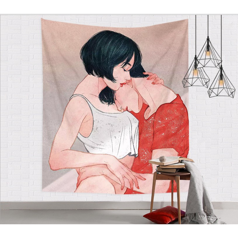 (ĐẸP-SẴN) Vải treo tường trang trí phòng ngủ, vải treo tường decor họa tiết dễ thương nhiều mẫu 130x150cm | BigBuy360 - bigbuy360.vn