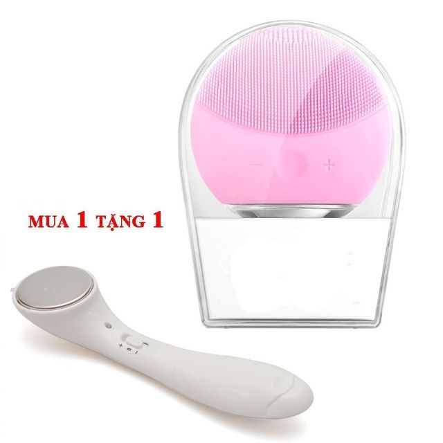 Máy rửa mặt bằng silicon luna (tặng máy massage rửa mặt ion)