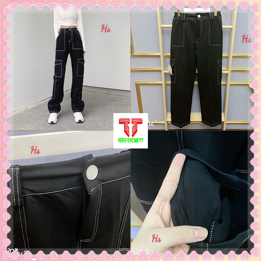 Quần Suông Dài 4 Túi Viền Chỉ Trắng Chất Liệu Da Cá Tàu Loại Dày Mã 0631 STORE TT 1995