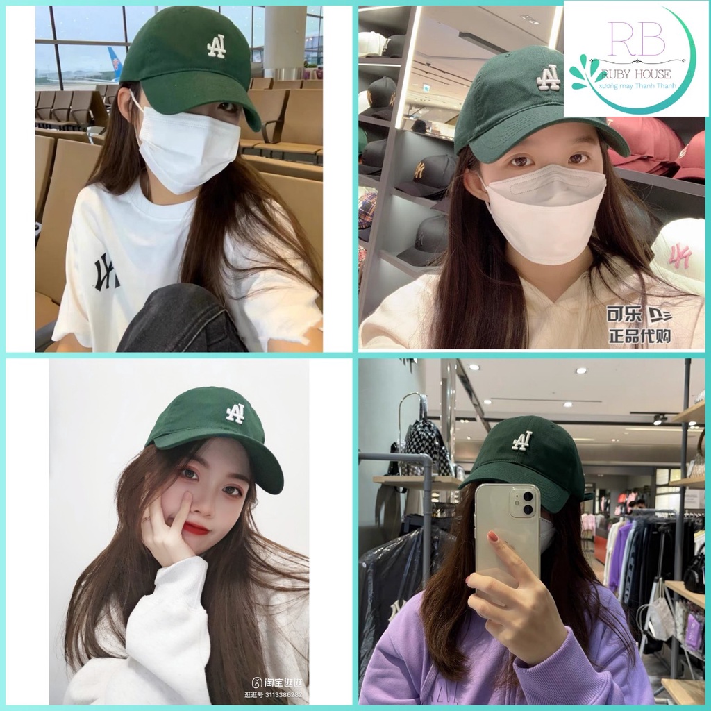 Mũ lưỡi trai xanh LA  RUBY Chất vải bố, unisex, hottrend phong cách Hàn Quốc