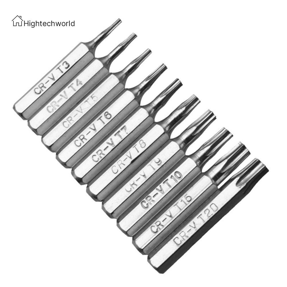 Hightechworld 10pcs CR-V Torx Bits Set Screwdriver Drill Bit Hex Torx Repair Mobile Phone Bit