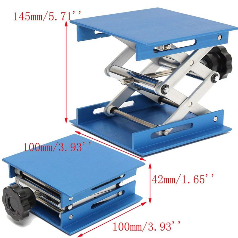 Phòng thí nghiệm hợp kim nhôm 4 inch Bệ nâng Jack kéo / Bàn nâng có thể gập lại Kiểm soát độ cao Lý tưởng để làm việc Vật lý. thí nghiệm hóa học , sinh học