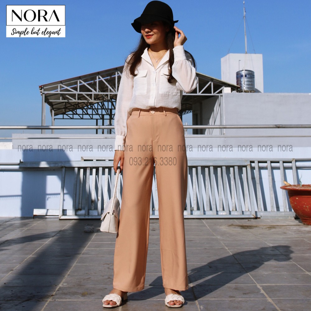 Quần Ống Suông Siêu Hack Dáng, Quần Suông Nữ Vải Cotton Nhật Siêu Mát Ít Nhăn Tôn Chân Dài