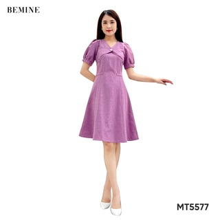 Đầm cổ tim vạt ngực đính nút bemine mt5577