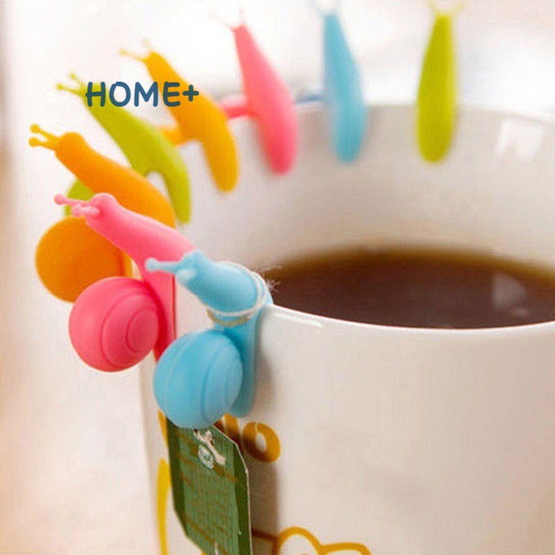 Bộ 5 dụng cụ lọc trà hình ốc sên màu kẹo bằng silicone xinh xắn
