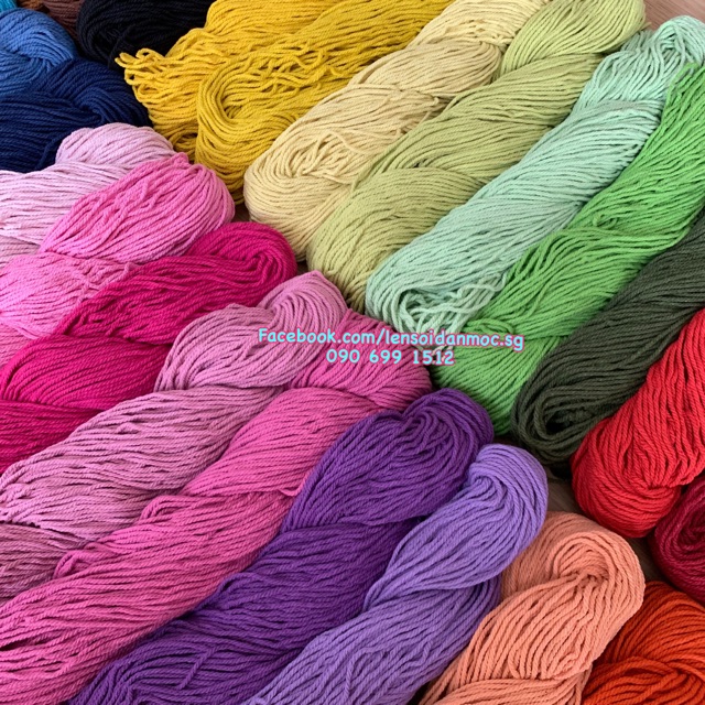 Sợi Cotton Thái 2mm (bó 100gr) (Mã màu 01 đến 20)