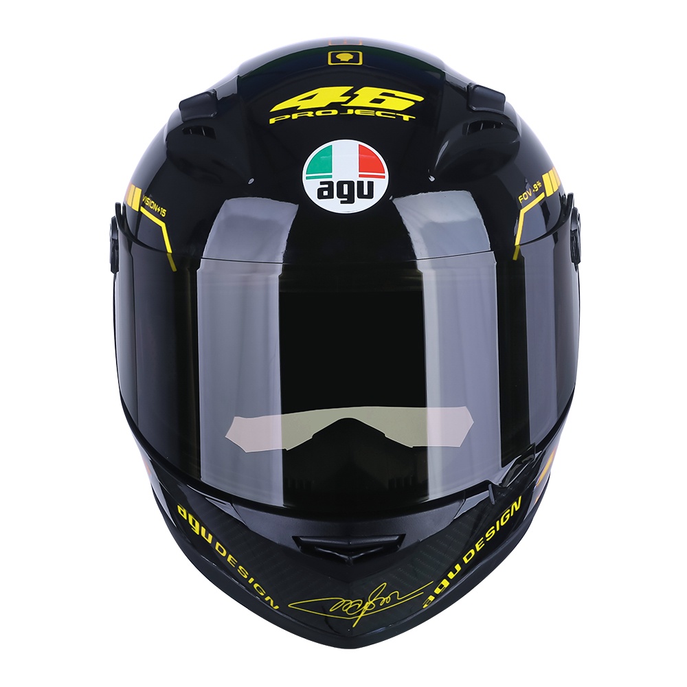 Nón bảo hiểm AGU fullface tem 46 vàng TẶNG kèm túi đựng a138v14
