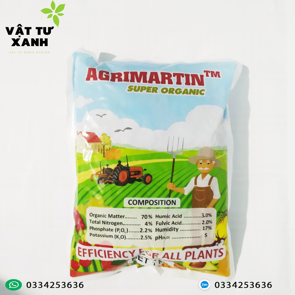 Phân hữu cơ sinh học Agrimartin nhập khẩu từ Bỉ gói 1kg