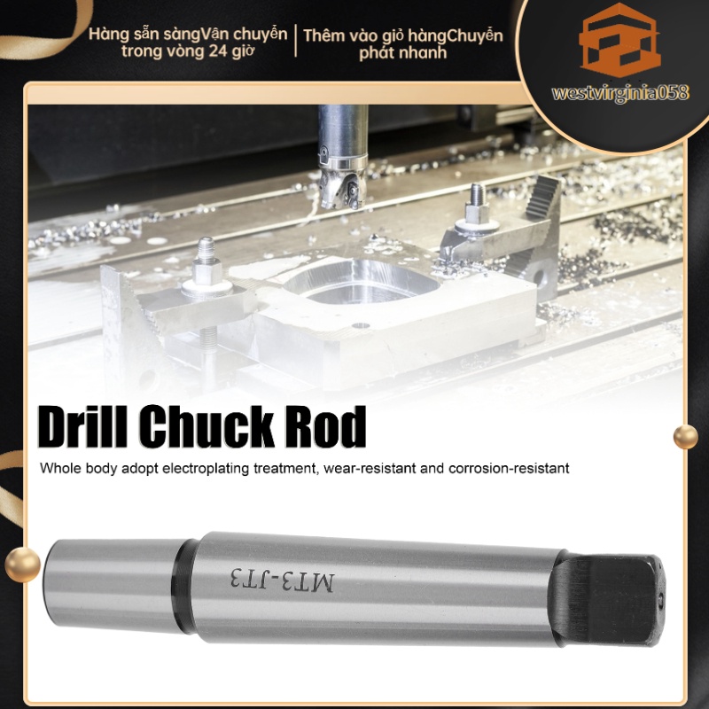 Hot Deals Máy khoan Chuck Rod Máy tiện đuôi phẳng Bộ điều hợp Phần cứng bằng thép Dụng cụ cầm tay Phụ kiện MT3 ‑ JT3 Westvirginia058 Spot Express