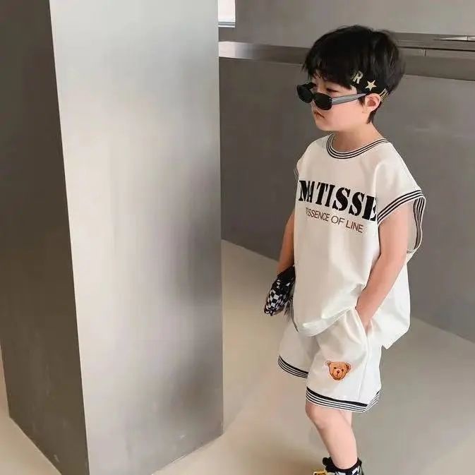 Set Áo Sơ Mi Ngắn Tay + Quần Short Phong Cách Phương Tây Thời Trang Mùa Hè Mới Cho Bé Trai