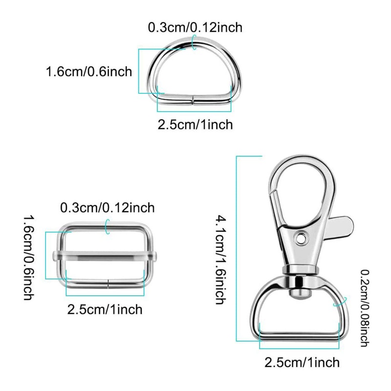 Bộ 60 Móc Khóa Tôm Hùm Hình Chữ D Dùng Làm Trang Sức Thủ Công DIY