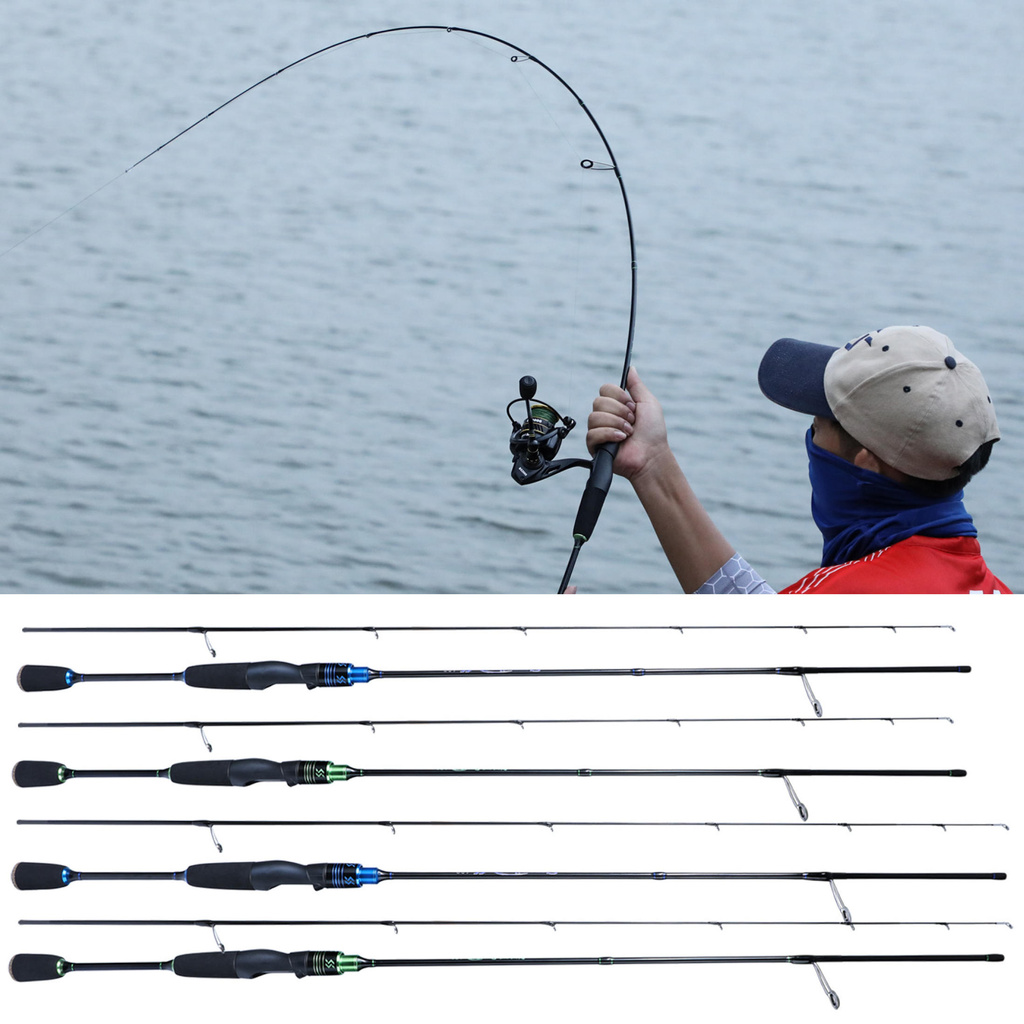 ang Chậm Jigging Rod 1.8M 2.1M 2 Phần Spinning Fishing Rod Siêu Mềm Màu Xanh Lá Cây Màu Xanh Rod Cho Pond Sông Suối-168