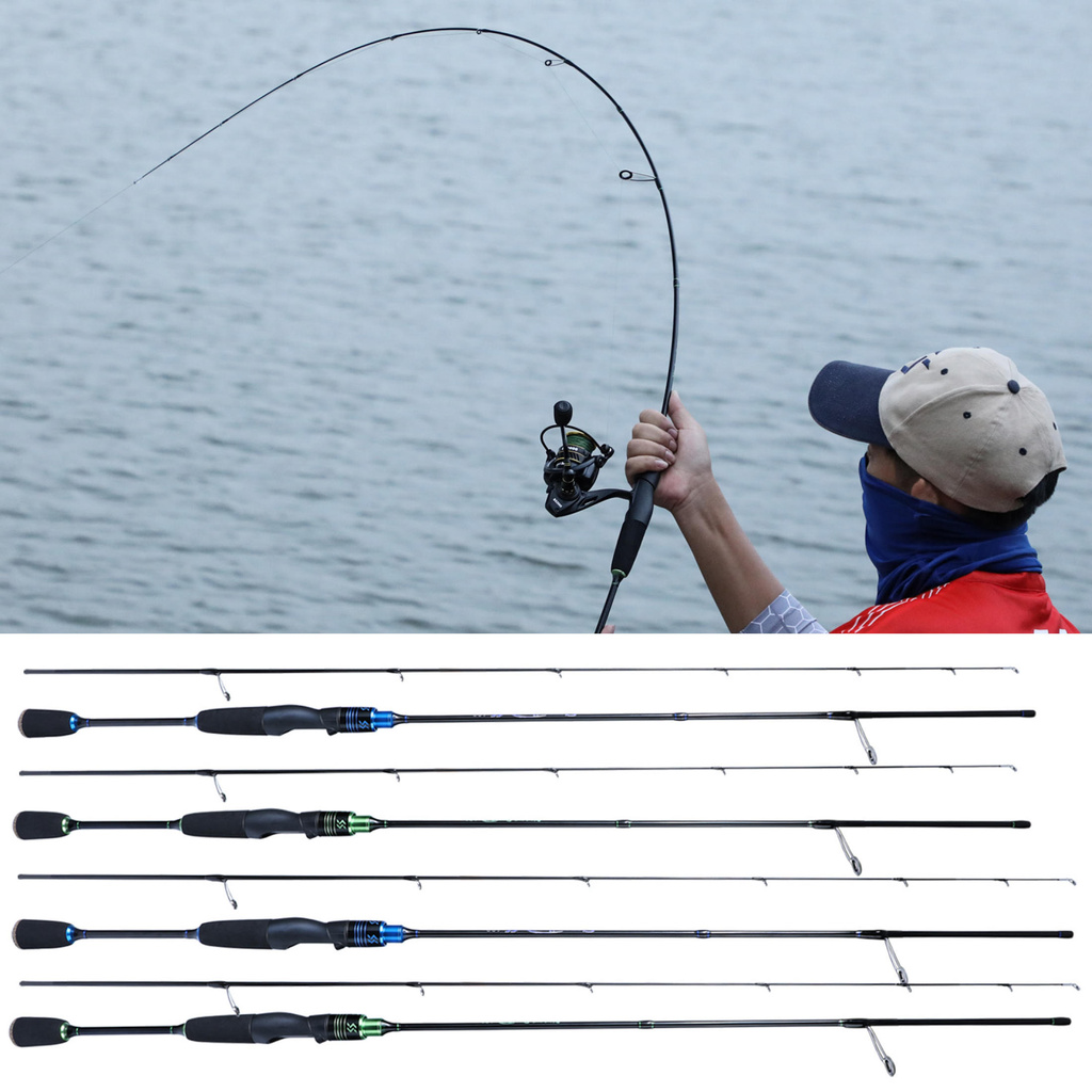 Ang Chậm Jigging Rod 1.8M 2.1M 2 Phần Spinning Fishing Rod Siêu Mềm Màu Xanh Lá Cây Màu Xanh Rod Cho Pond Sông Suối-168