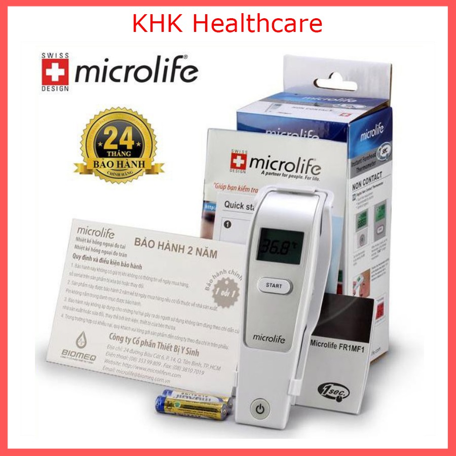 Nhiệt Kế Điện Tử Hồng Ngoại Đo Trán Microlife FR1MF1 (bảo hành 2 năm)