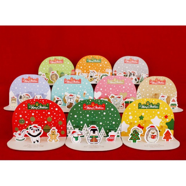 Set 10 thiệp giáng sinh 2 3D