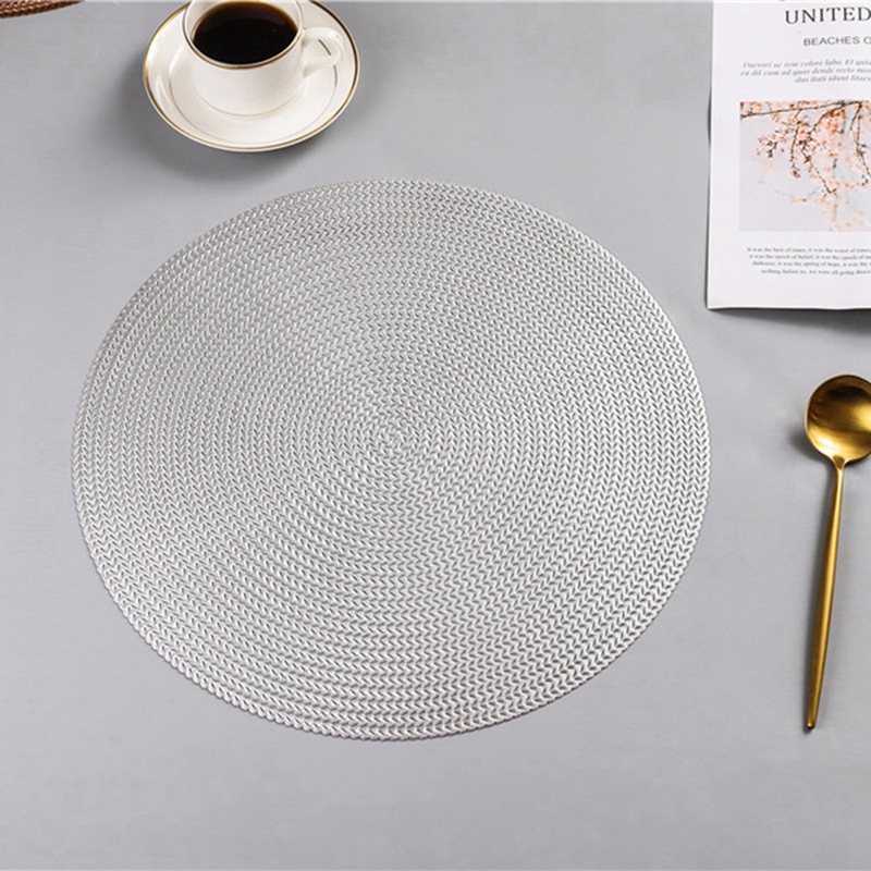Đệm nhiệt dày chống trượt tròn đệm bàn trống/Round Hollow Placemat Dinner Table Heat-insulated Pad Thickened Non-slip