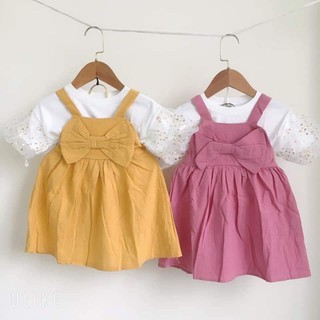 Yếm nơ kèm áo cotton