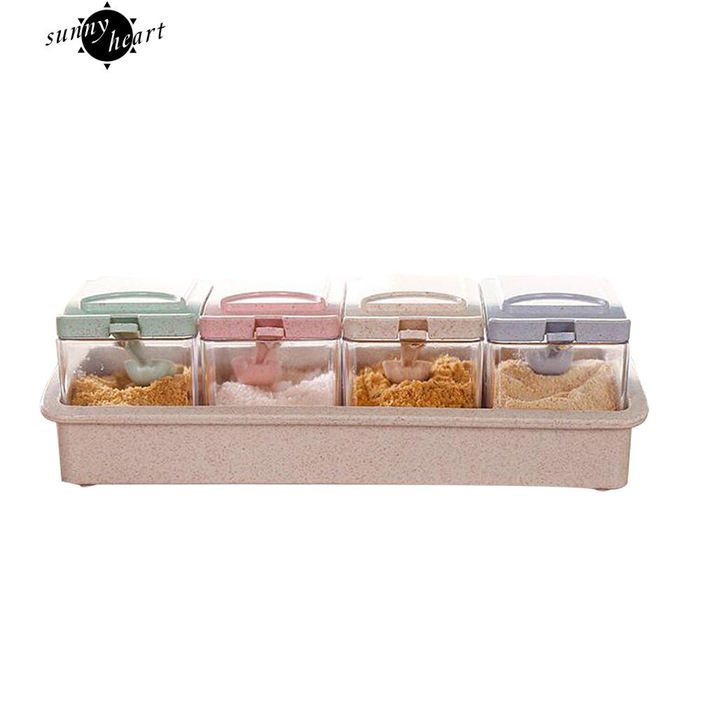 Hộp đựng gia vị 4 ngăn tiện dụng chất lượng cao