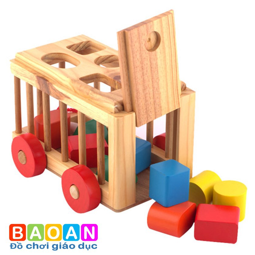 Xe cũi thả hình bằng gỗ- Đồ chơi trẻ em thông minh
