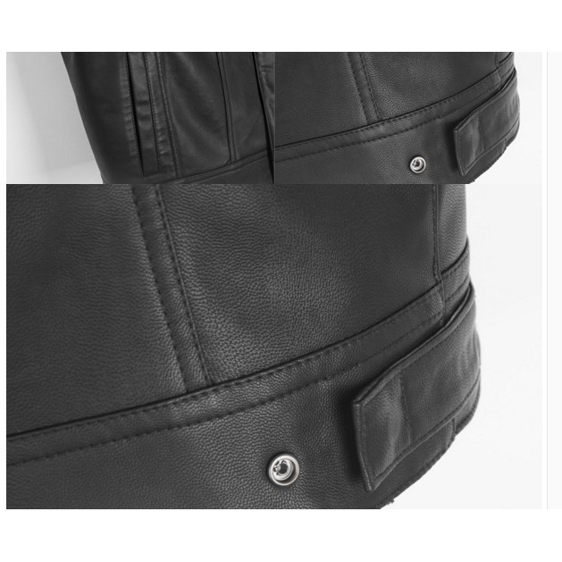 Áo khoác ghi lê vải da cổ đứng phong cách mô tô Harley