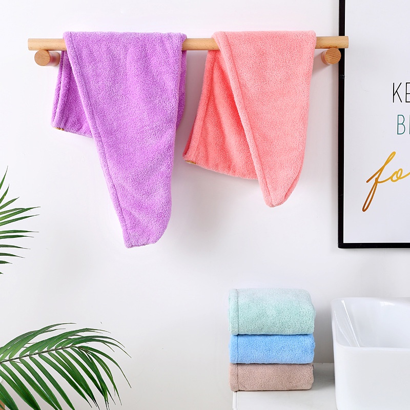 Khăn quấn đầu lau khô tóc siêu tốc  Bằng Sợi Siêu Nhỏ Tiện Dụng F006