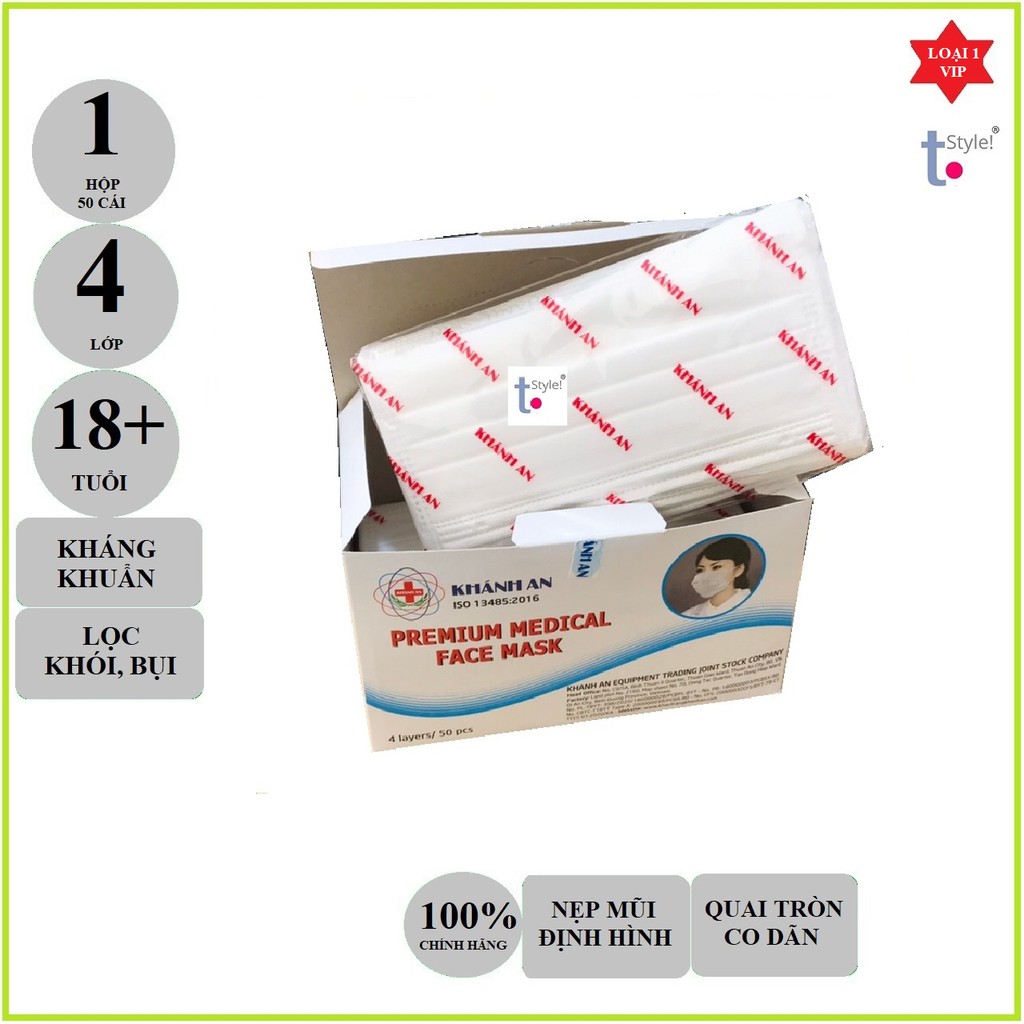 [ĐẠI LÝ CHÍNH HÃNG] Khẩu trang y tế Khánh An 4 lớp VẢI, GIẤY kháng khuẩn Xanh - Xám - Trắng - Người lớn - Trẻ em có hết | BigBuy360 - bigbuy360.vn